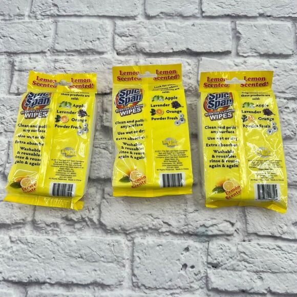 NOT FOR SALE 3 Spic And Span Scented Lemon Cleaning Towels Packs of 6 New - Picture 3 of 5
